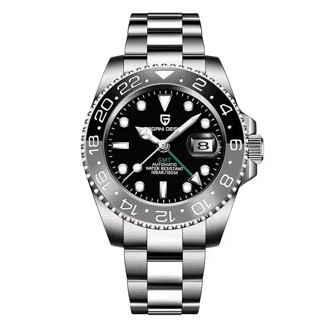 Montre automatique GMT 40 mm — Noir et gris